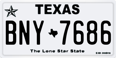 TX license plate BNY7686