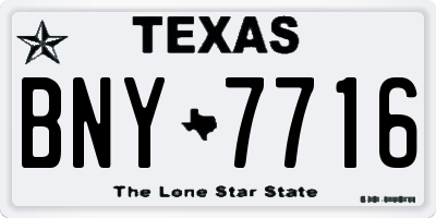 TX license plate BNY7716