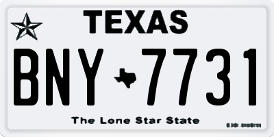 TX license plate BNY7731