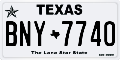 TX license plate BNY7740