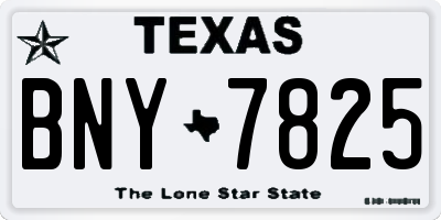 TX license plate BNY7825