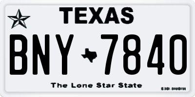 TX license plate BNY7840
