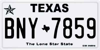 TX license plate BNY7859