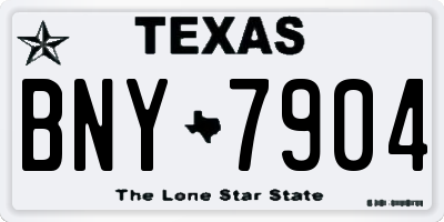 TX license plate BNY7904