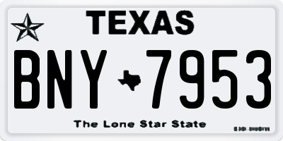 TX license plate BNY7953