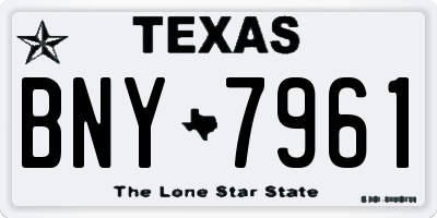 TX license plate BNY7961