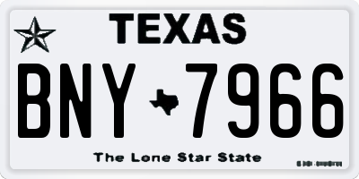 TX license plate BNY7966