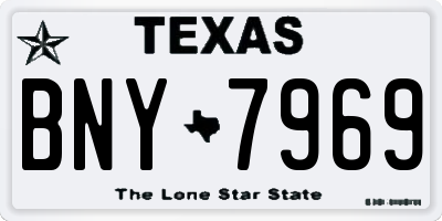 TX license plate BNY7969