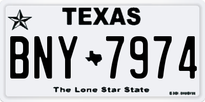 TX license plate BNY7974