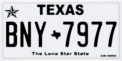 TX license plate BNY7977