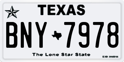 TX license plate BNY7978
