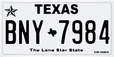 TX license plate BNY7984