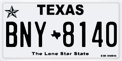 TX license plate BNY8140