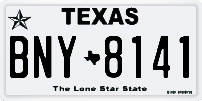 TX license plate BNY8141