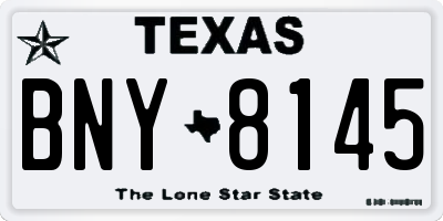 TX license plate BNY8145