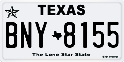 TX license plate BNY8155