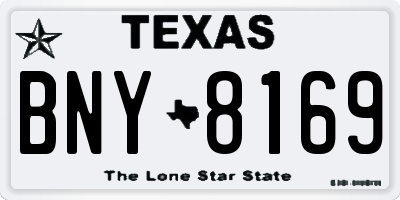 TX license plate BNY8169