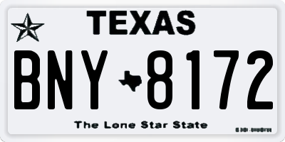 TX license plate BNY8172
