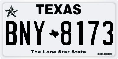 TX license plate BNY8173