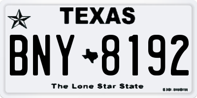 TX license plate BNY8192