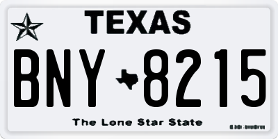 TX license plate BNY8215