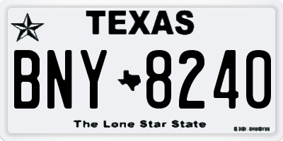 TX license plate BNY8240