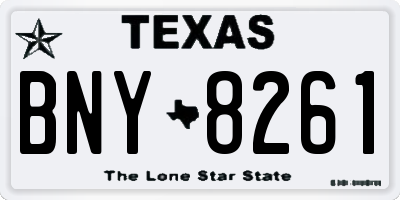 TX license plate BNY8261