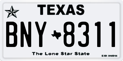 TX license plate BNY8311