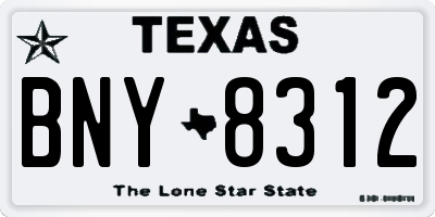 TX license plate BNY8312