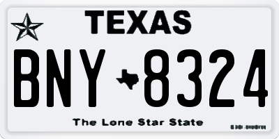TX license plate BNY8324