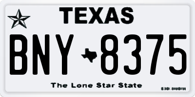 TX license plate BNY8375