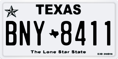 TX license plate BNY8411