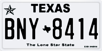 TX license plate BNY8414