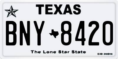 TX license plate BNY8420