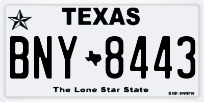 TX license plate BNY8443