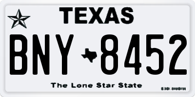 TX license plate BNY8452