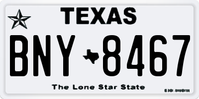 TX license plate BNY8467