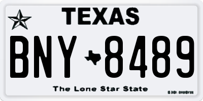 TX license plate BNY8489