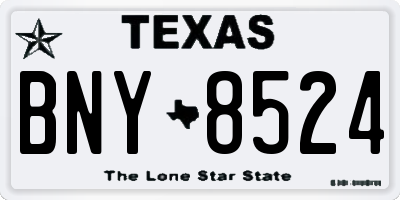 TX license plate BNY8524