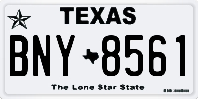 TX license plate BNY8561