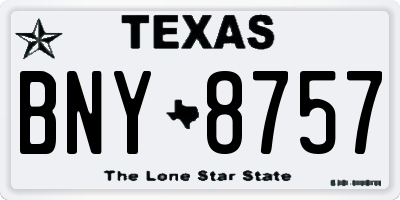 TX license plate BNY8757
