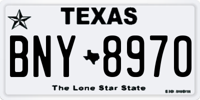 TX license plate BNY8970