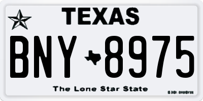 TX license plate BNY8975
