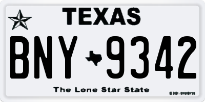 TX license plate BNY9342