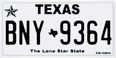 TX license plate BNY9364