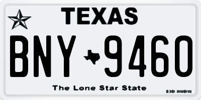 TX license plate BNY9460
