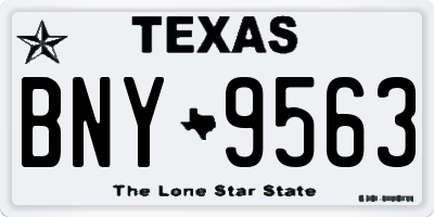 TX license plate BNY9563