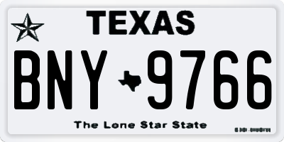 TX license plate BNY9766