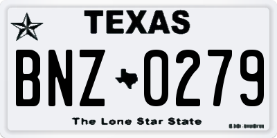TX license plate BNZ0279
