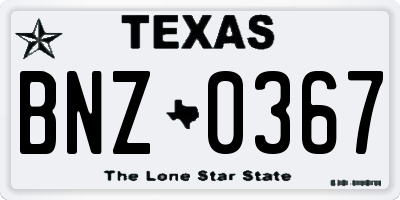 TX license plate BNZ0367